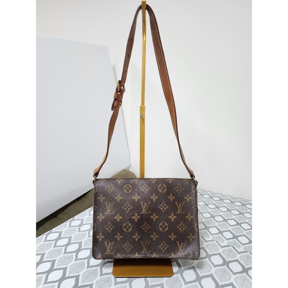 Authentic Louis Vuitton Monogram Canvas Musette Tango Strap Bag